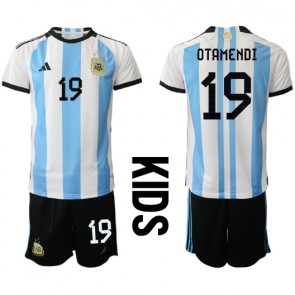 Argentina Nicolas Otamendi #19 babykläder Hemmatröja barn VM 2022 Korta ärmar (+ Korta byxor)